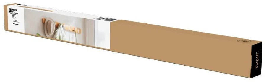 Стенна закачалка от ясенова дървесина в естествен цвят Flip - Umbra