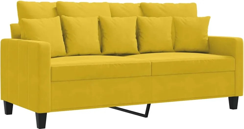 359309 vidaXL 2-местен диван, жълт, 140 см, кадифе