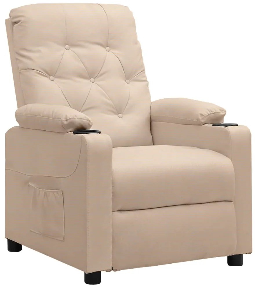 3093486 vidaXL Изправящ стол, кремав, текстил