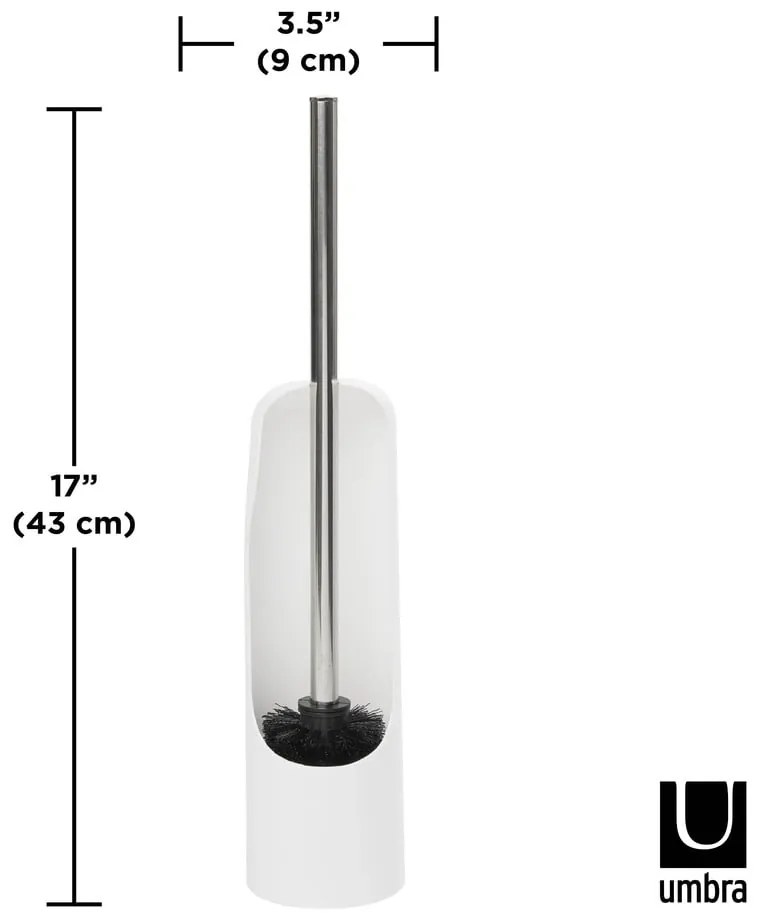 Бяла пластмасова четка за тоалетна Touch - Umbra