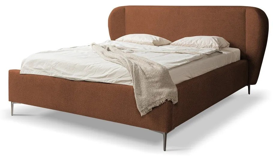 Теракотено двойно тапицирано легло с включена подматрачна рамка 180x200 cm Makana – Makamii