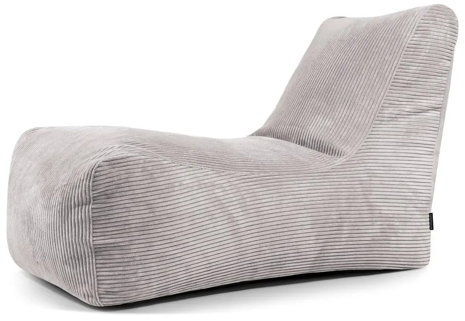 Светлосив пуф от рипсено кадифе Lounge – SLOWDOWN