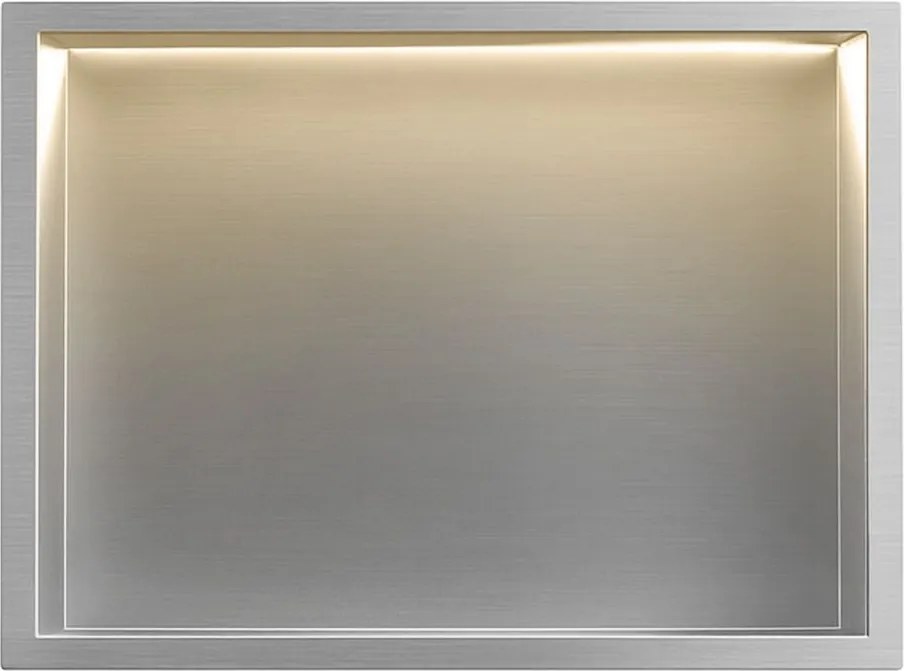 Вграден рафт за баня А LED 30x45 steel brush