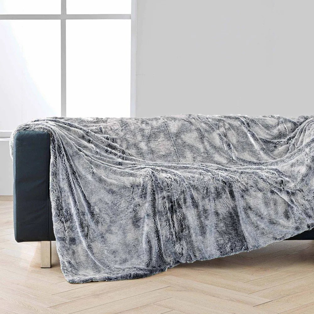 Сиво одеяло от изкуствена кожа 180x220 cm Antartic – douceur d'intérieur