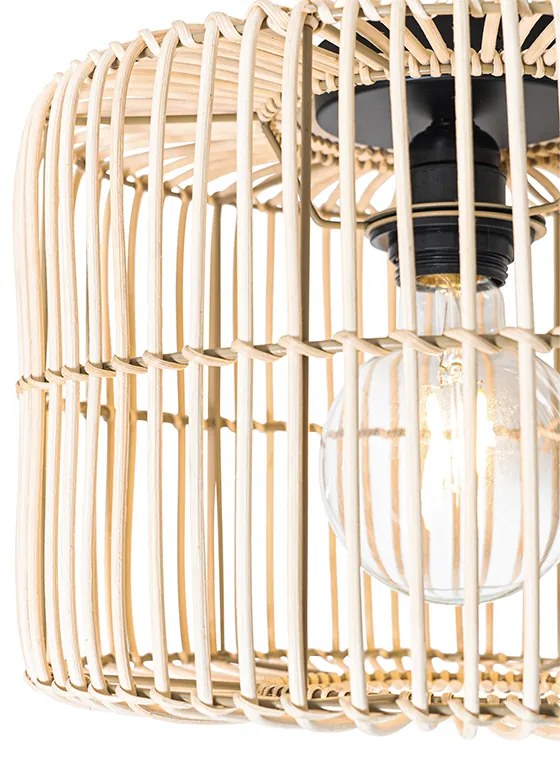 Ориенталска таванна лампа черна с ратан - Maud