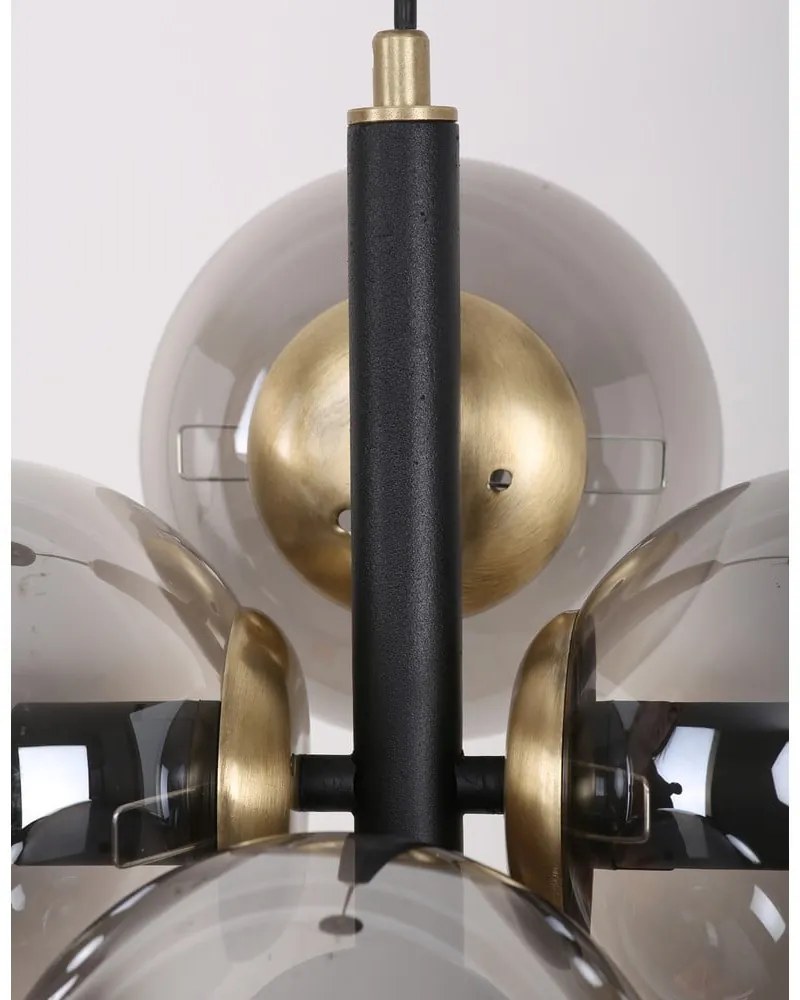 Черно-сива висяща лампа със стъклен абажур ø 15 cm Forte - Squid Lighting