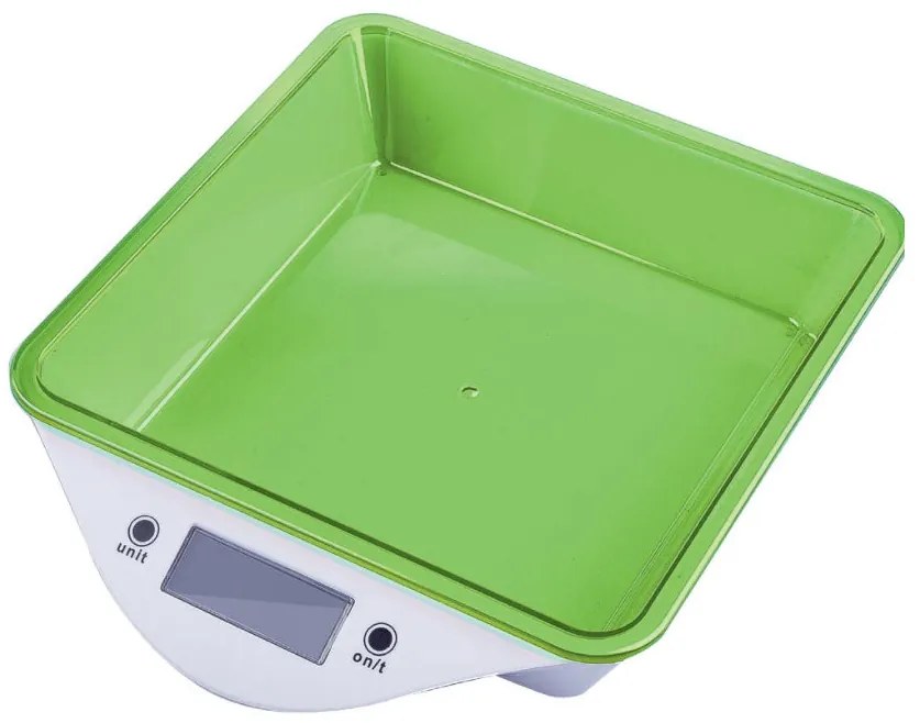 Кухненска дигитална везна ZEPHYR ZP 1651 LS, 5 кг, LCD екран, Включена батерия, Зелен