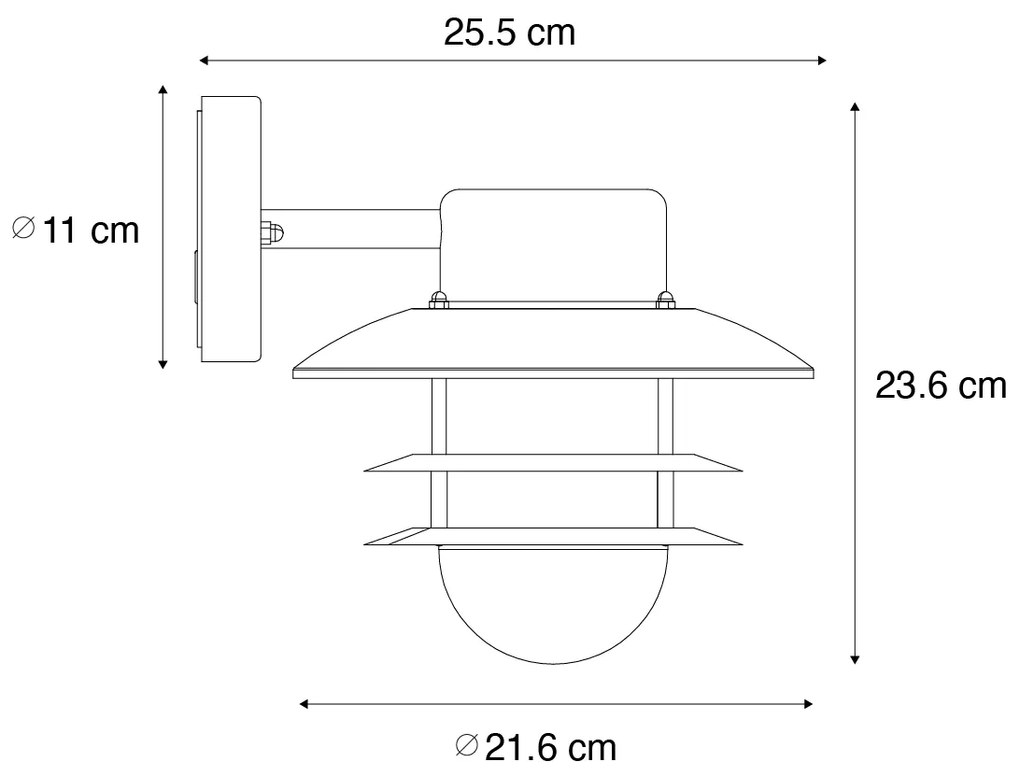 Индустриална стенна лампа ръждиво кафява IP44 - Shell