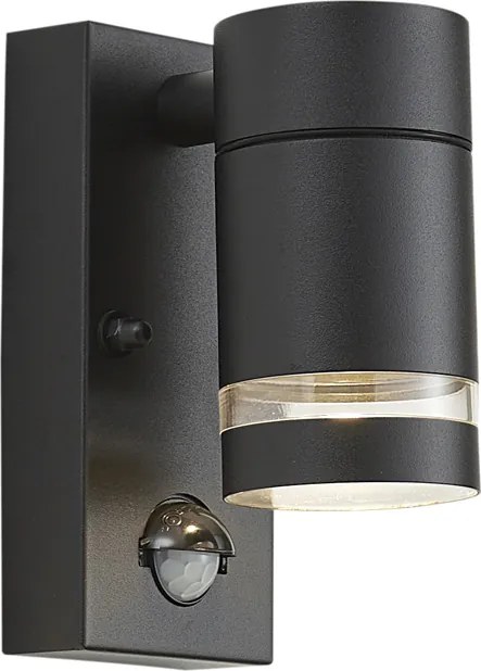 Модерна външна стенна лампа черна IP44 със сензор за движение - Ensam