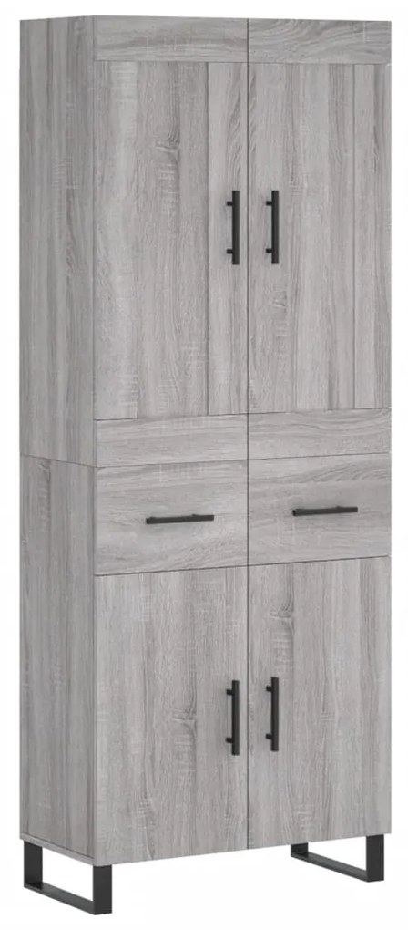 3199903 vidaXL Висок шкаф, сив сонома, 69,5x34x180 см, инженерно дърво