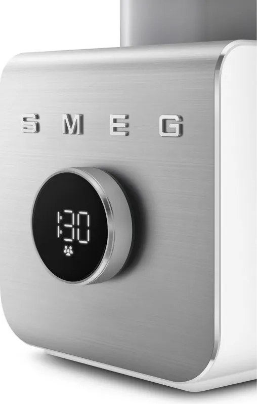 Блендер Smeg Collezione BLC02WHMEU, 1400W, 1.5 л, 22000 об/мин, 5 програми, 9 скорости, Трошене на лед, Неръждаема стомана, Бял/Инокс