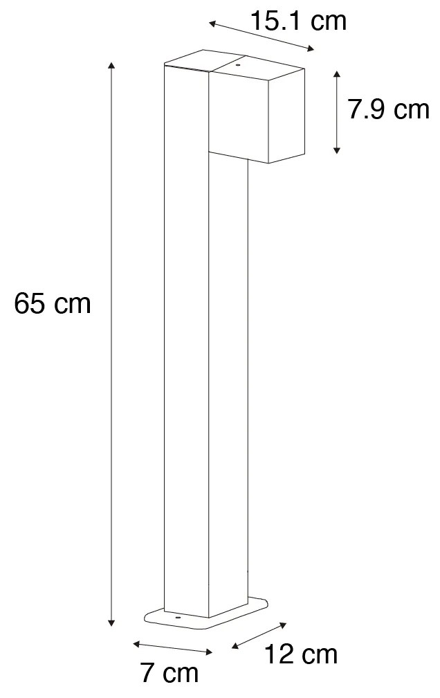 Умна външна подова лампа антрацит 65 см IP44 вкл. WiFi GU10 - Baleno