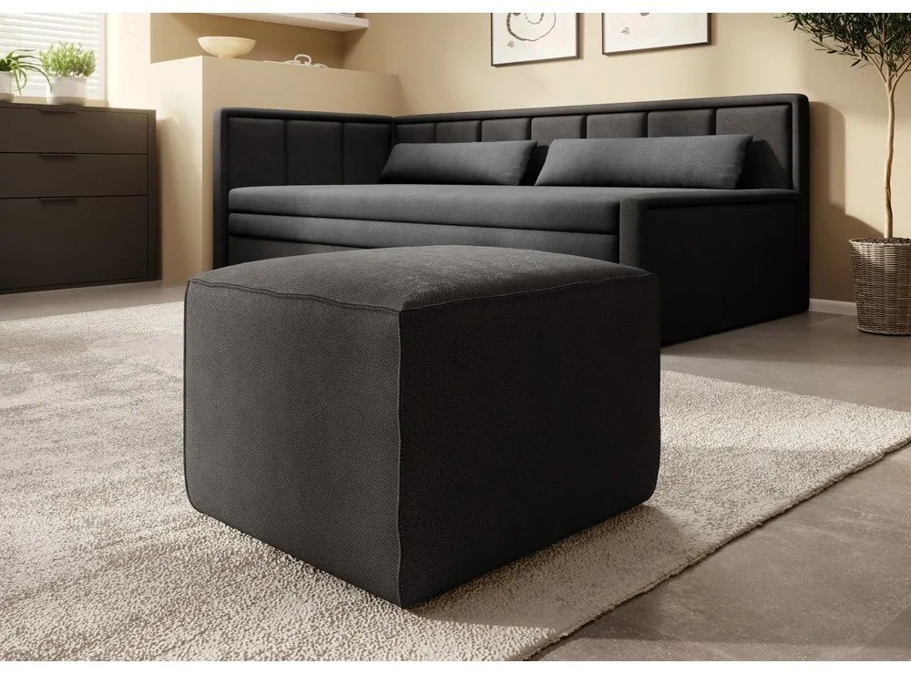 Тъмносив шенилов разтегателен диван с място за съхранение 214 cm Fulgeo – ELTAP