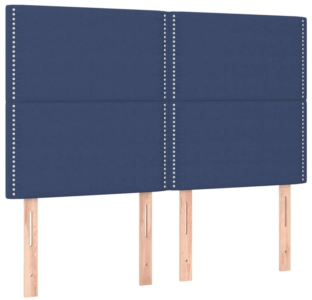 3116196 vidaXL Табла за легло, синя, 144x5x118/128 см, плат