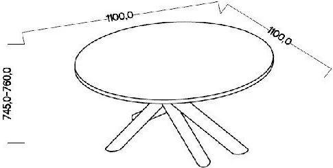 Маса Harald-Артързан-Кръгла диаметър: 110 см