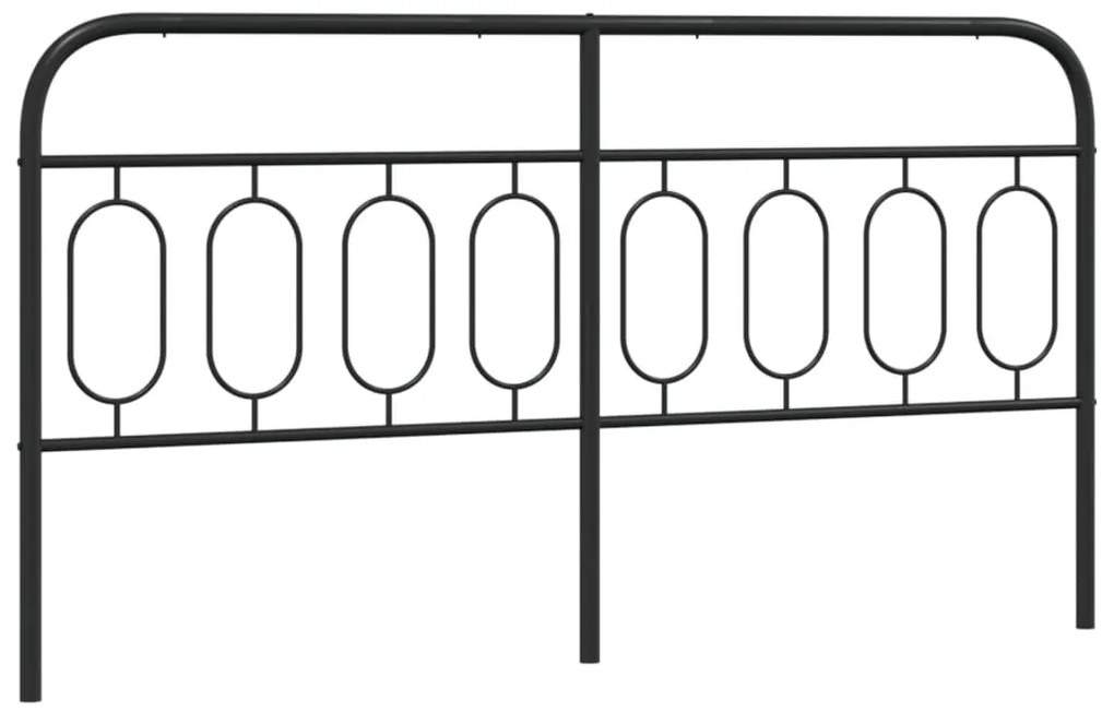 377152 vidaXL Метална резервна табла за легло, черна, 160 см