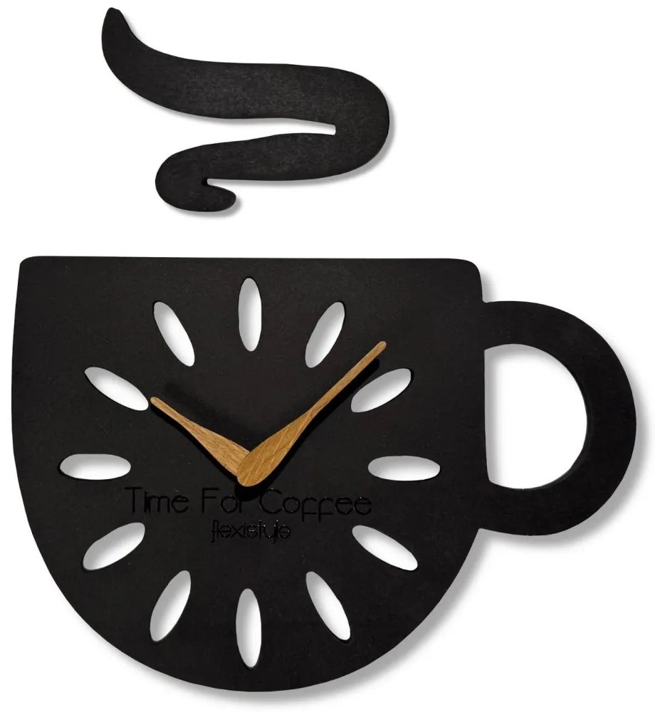 Стенен часовник във формата на чаша - модерен дизайн за кухнята 30 x 30 cm