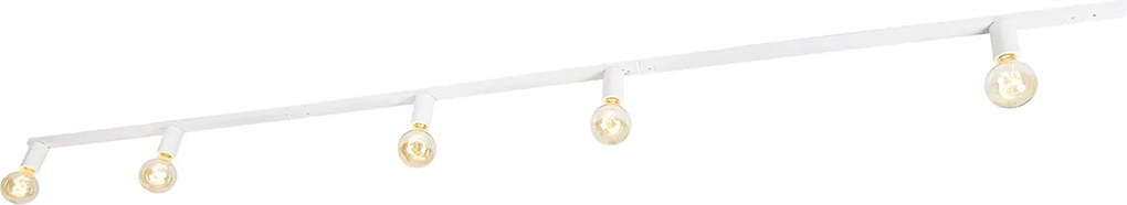 Модерна 1-фазна релсова система 5 лампи вкл.Е27 фасон бял - Jeana