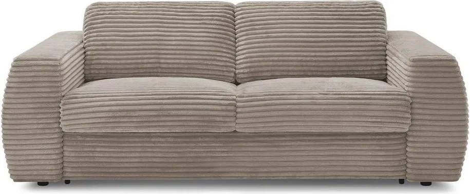 Кафяво-сив диван за ежедневно спане/сгъваем от рипсено кадифе 240 cm Hugo – Bobochic Paris