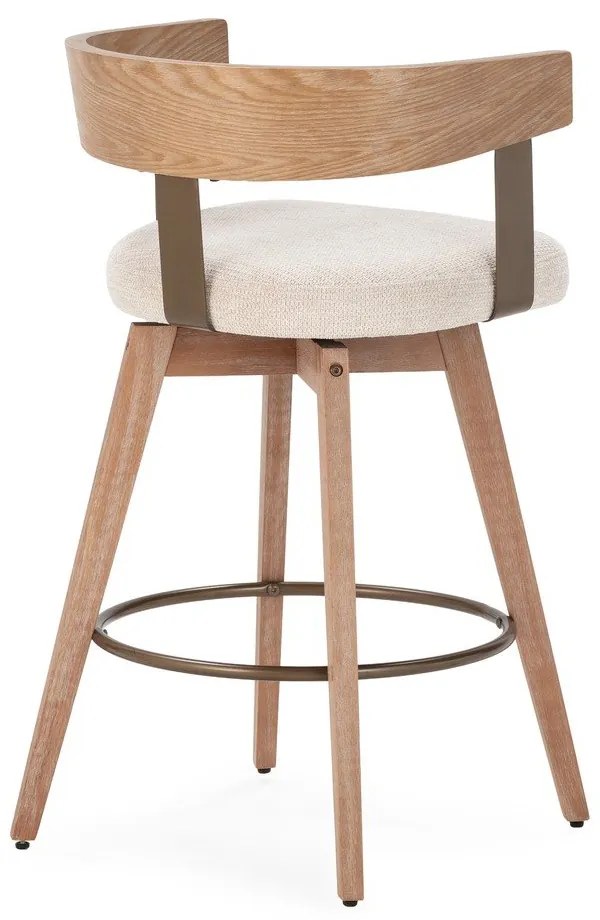 Кремави/в естествен цвят тапицирани бар столове в комплект с подлакътници 2 бр. Ilia – MOME