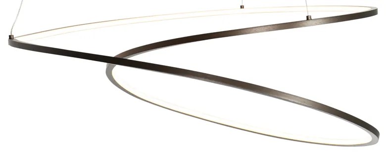 Дизайнерски висящ аплик бронз 72 см с LED 3-степенен димер - Rowan