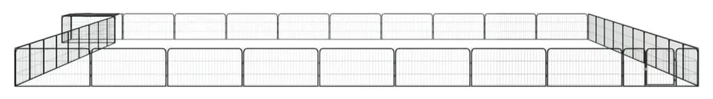 Заграждение за куче черно 40 панела 100x50 см прахово боядисано Tai