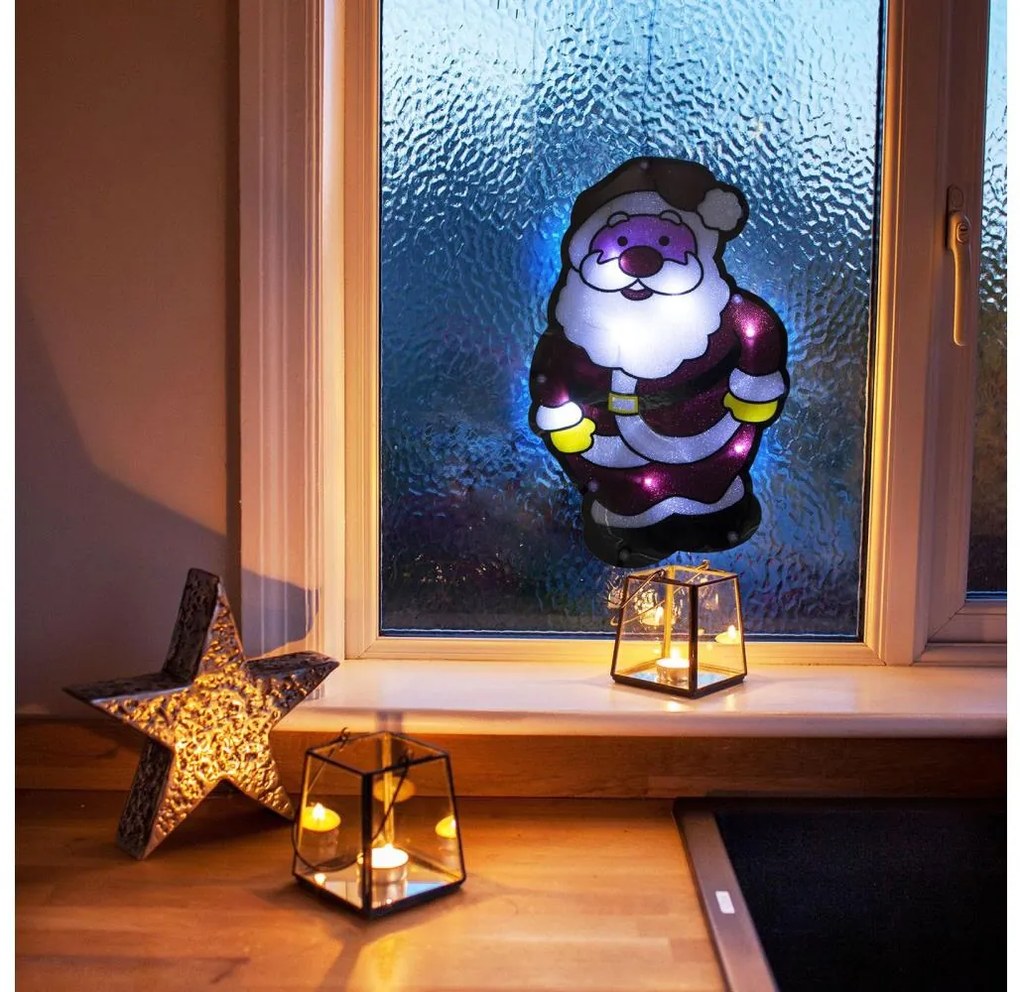 LED коледна декорация 8xLED/3xAAA студено бяла Дядо Коледа