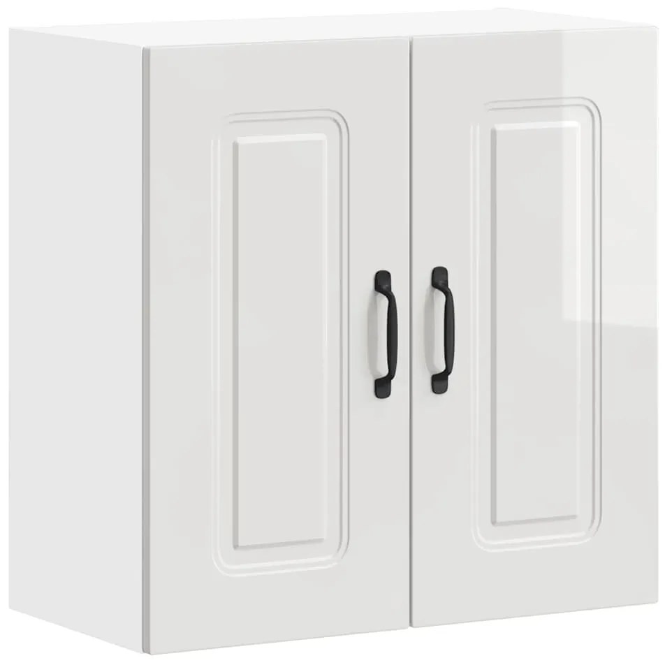 853579 vidaXL Кухненски стенен шкаф, Kalmar, бял гланц, инженерно дърво