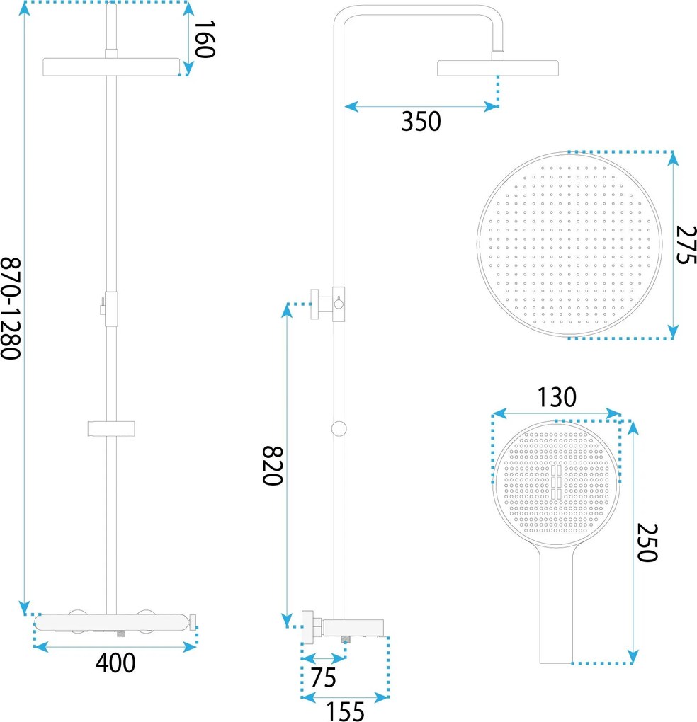 Комплект за душ REA Farel Black