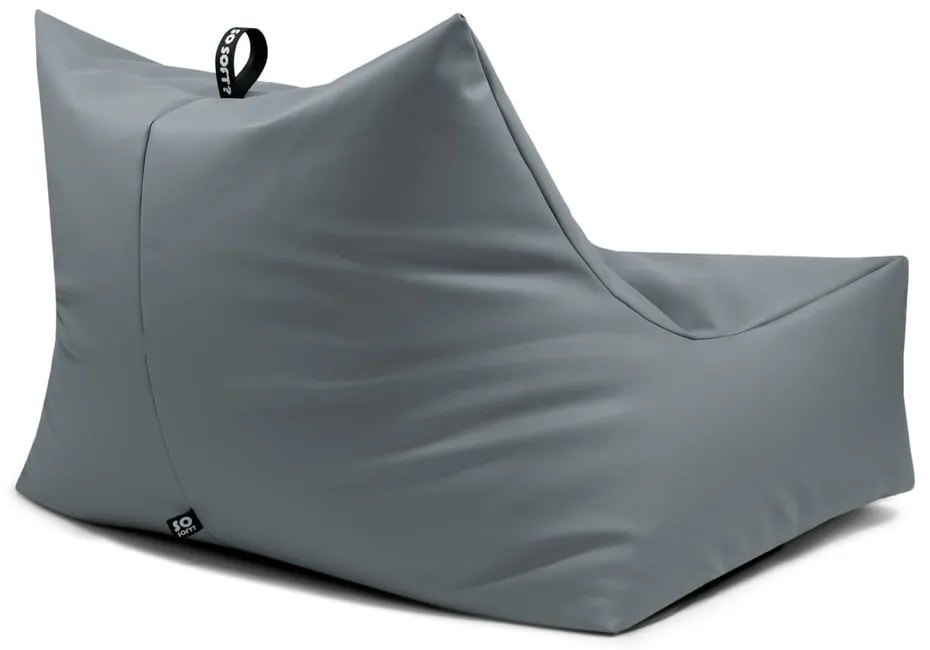 Тъмносин пуф от изкуствена кожа Icy Sofa – So Soft?