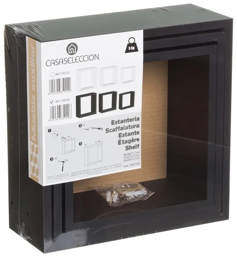 Черни рафтове в комплект от 3 броя - Casa Selección