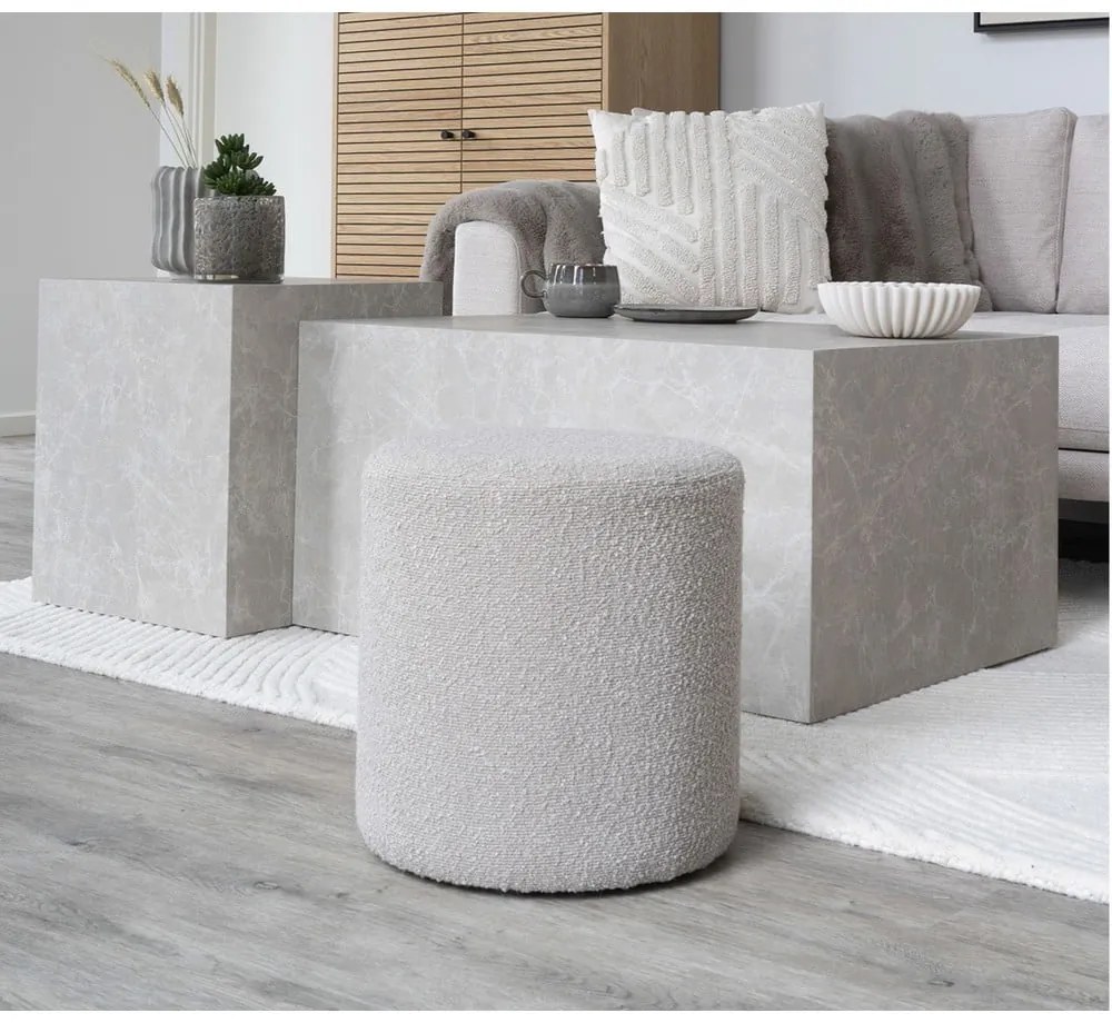 Бежова табуретка от плат bouclé Ejby - House Nordic