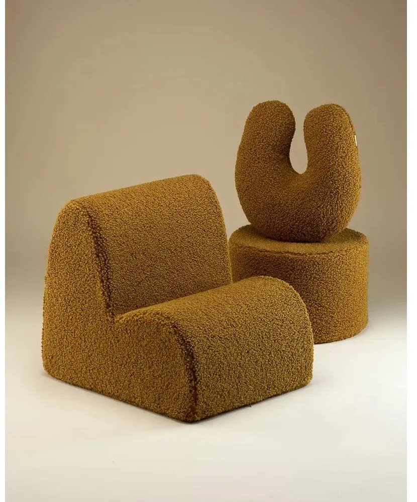 Кафява детска възглавница за диван от букле U – Wigiwama