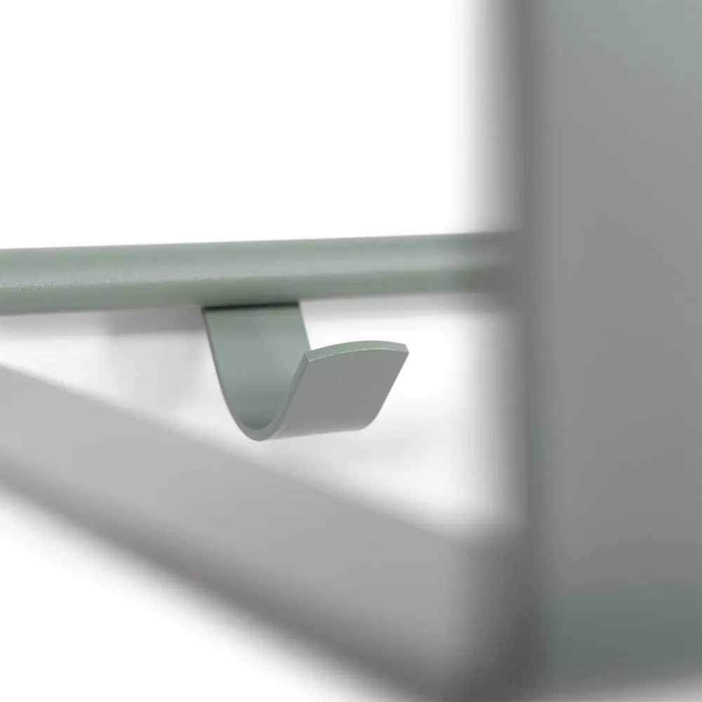 Сиво-зелена метална стенна закачалка с рафт 100 cm Rex – Spinder Design