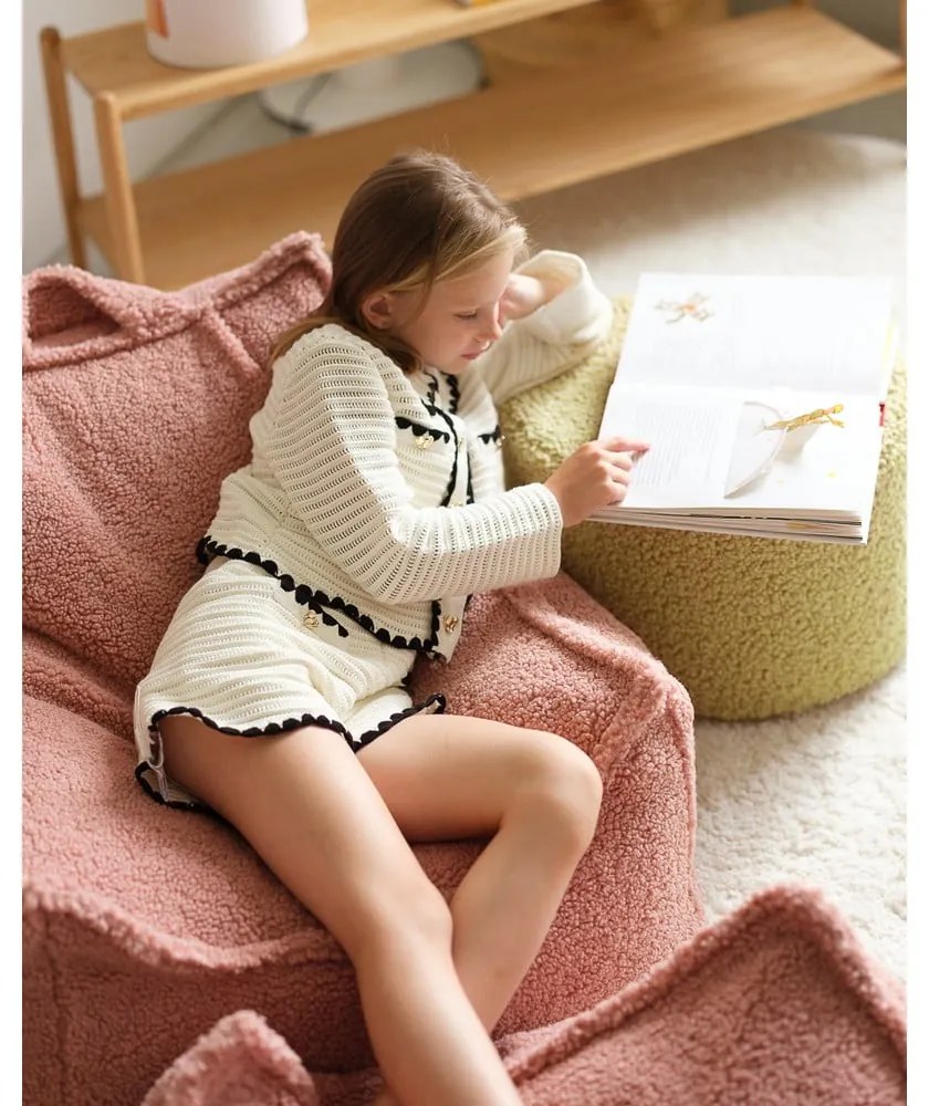 Зелен детски пуф от букле – Wigiwama