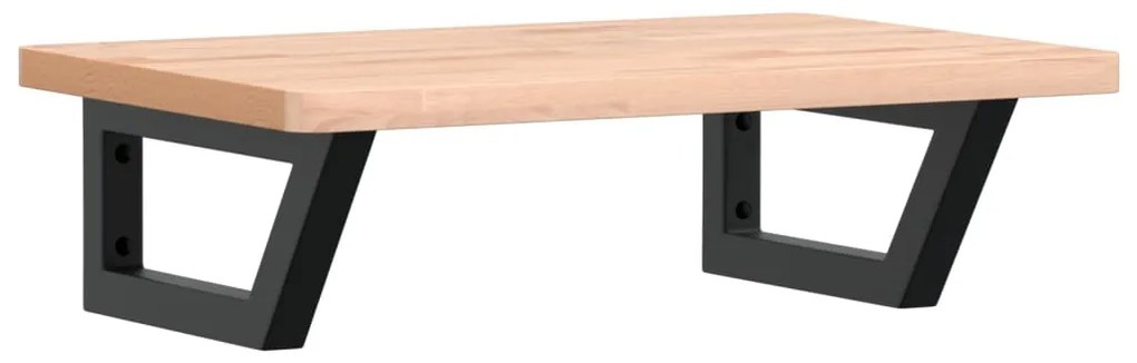 3302359 vidaXL Стенен рафт за мивка, стомана и масивно дърво бук