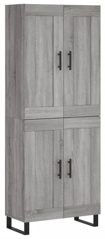 3199711 vidaXL Висок шкаф, сив сонома, 69,5x34x180 см, инженерно дърво