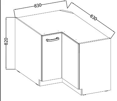 Подов шкаф Beaux 90x90 DN BB