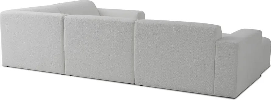 Бял ъглов диван от букле ("U" форма) Roxy – Scandic