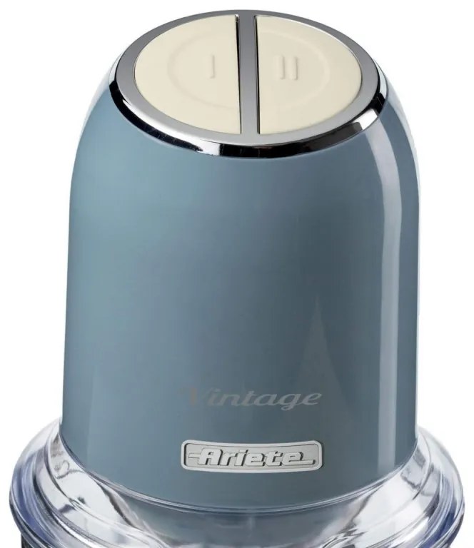Чопър Ariete VINTAGE 0438/05, 400W, 600 мл, 2 скорости, Неръждаема стомана, Градуирана чаша, Син