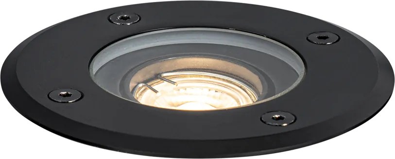 Модерен външен наземно прожектор черен 35 мм регулируем IP65 - Delux