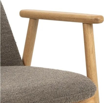 РОДЭРИЦ Кафяво Таупе (тъкан Монза 40)/рамка от лакиран дъб - ДЪРВЕН СТОЛ БУКЛЕ ЗА ВСЕКИДНЕВНА ТРАПЕЗАРИЯ КУХНЯ РЕТРО