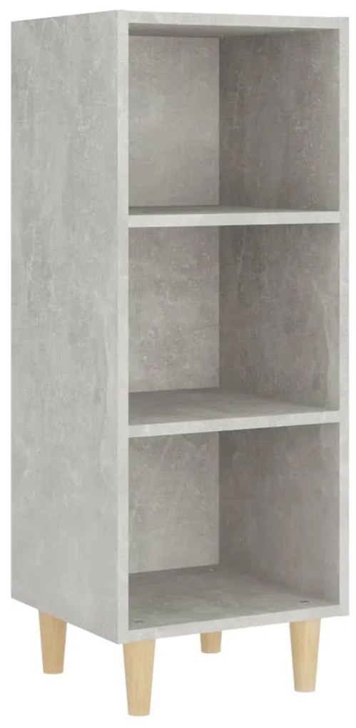 812379 vidaXL Сайдборд, бетонно сив, 34,5x32,5x90 см, инженерно дърво