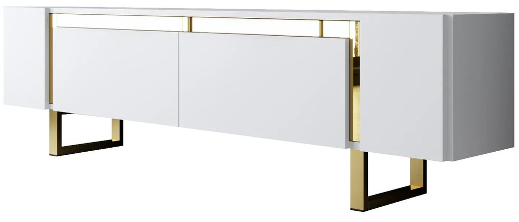 ТВ шкаф Yildiz, цвят Бял Златен