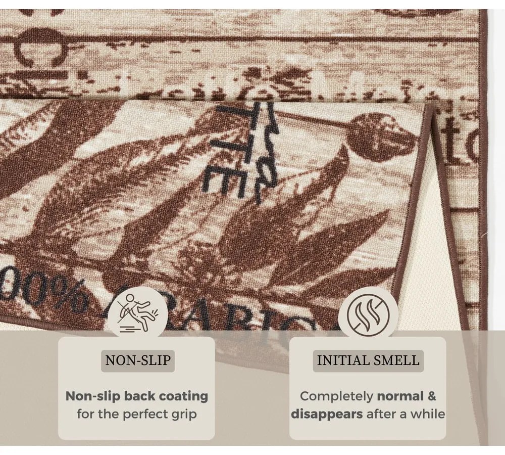 Кафяв кухненски мокет Delicious Coffee, 67 x 180 cm Delicious Coffee - Hanse Home