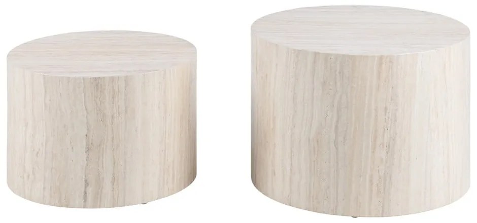 Бежови кръгли масички за кафе в комплект от 2 бр. от камък ø 58 cm Dice – Actona