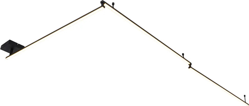 Черен таванен аплик 300 см с LED 3-степенна димираща регулируема - Annuschka