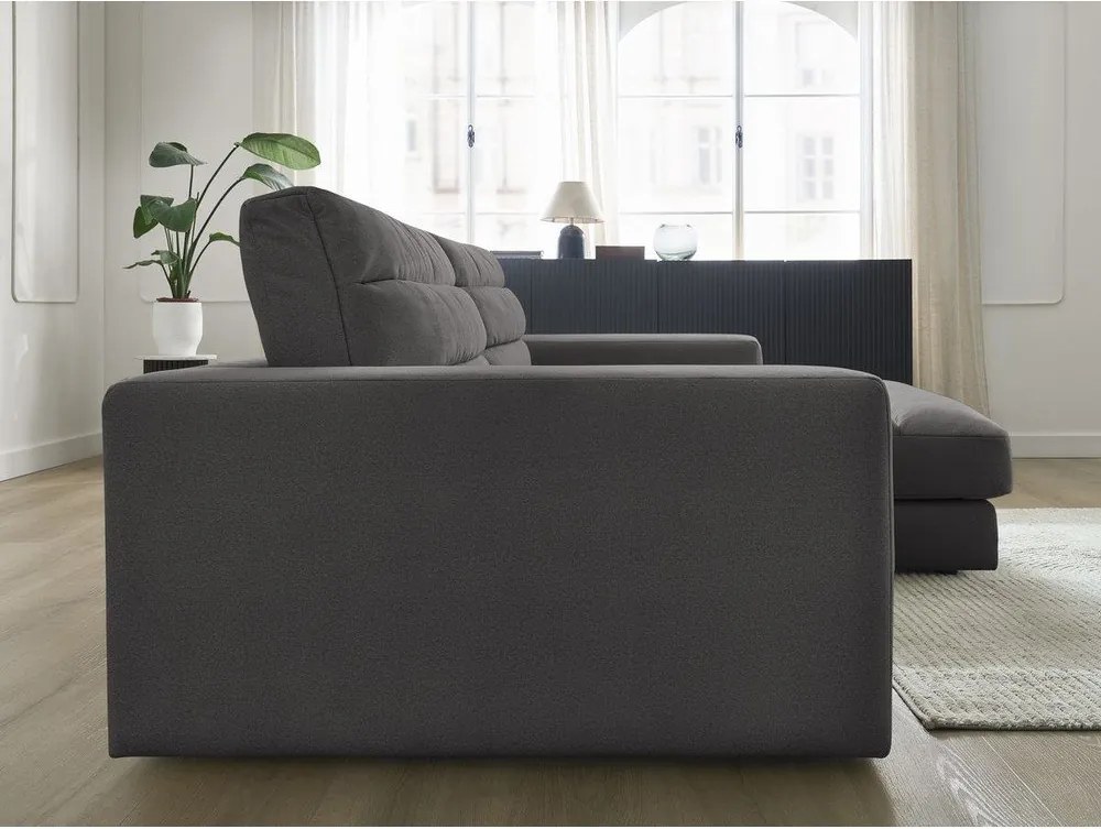 Антрацитен кадифен ъглов диван (десен ъгъл) Sierra – Bobochic Paris