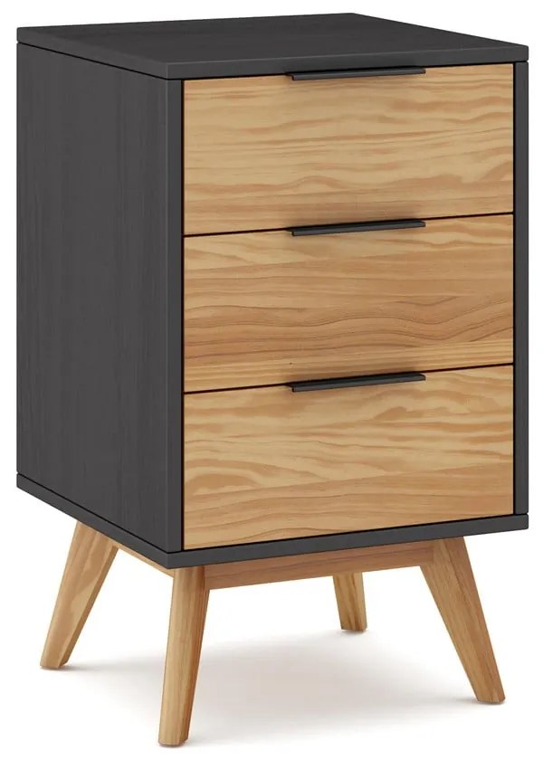 Нощно шкафче от борова дървесина в естествен цвят Lavis - Marckeric