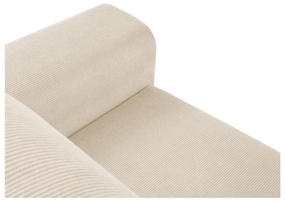 Бежов разтегателен ъглов диван с място за съхранение от рипсено кадифе (ляв ъгъл) Kyoto – Cosmopolitan Design